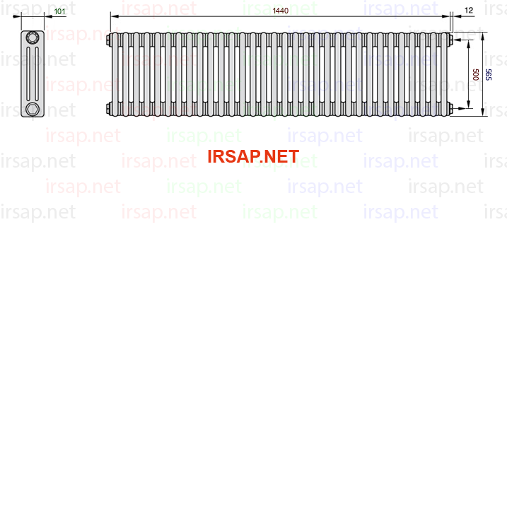 чертеж радиатора Irsap Tesi 30565-3230565-32-30-01